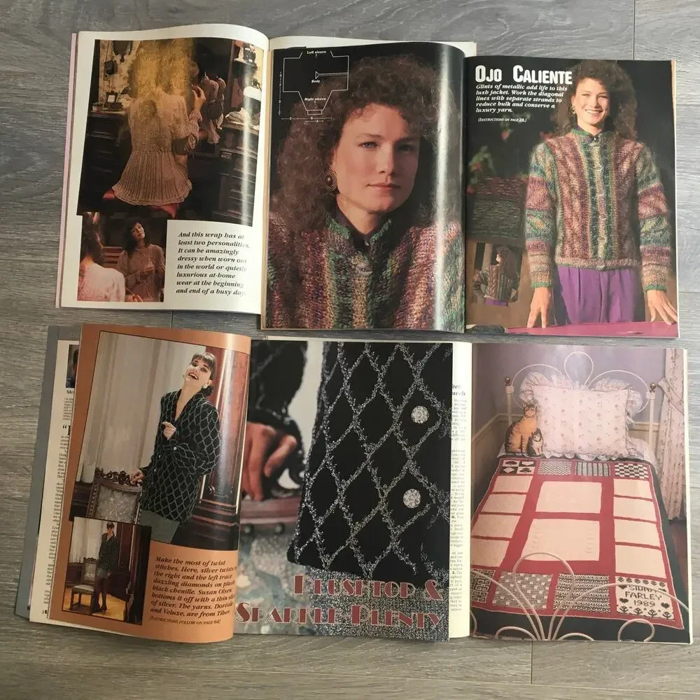 Knitter's Knitting Pattern Magazine LOT OF 5 Sweater Shawl Afghan Handmade Craft